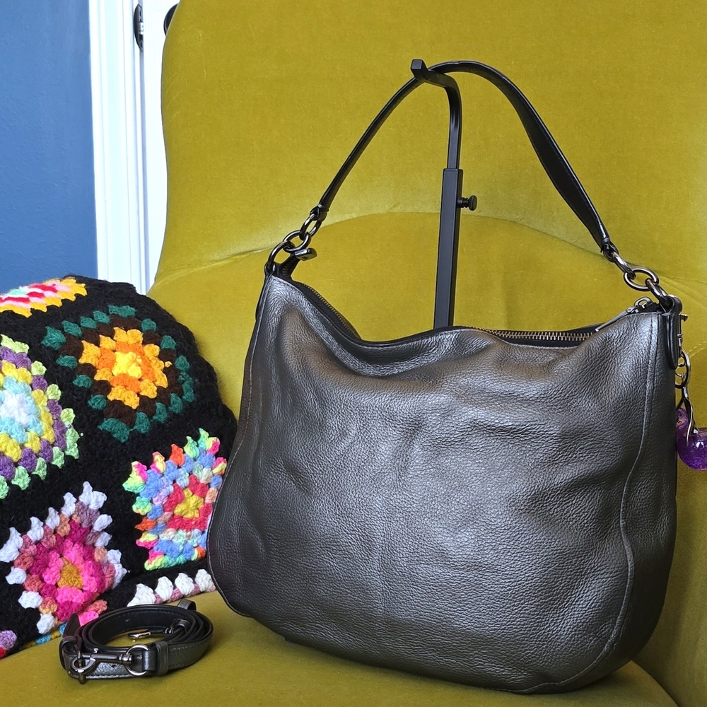 Coach Gunmetal Silver Turnlock Hobo Bag (24771) - Picture 2 of 6
